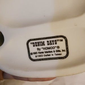 Vintage Denim Days Figurine Country Boy making a Dog House